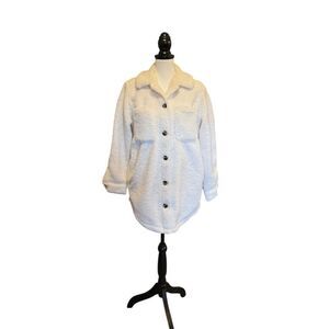 Old Navy Women's Ivory Basic Jacket Size S Button-Up Long Sleeve